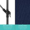 imageBest Choice Products 10ft Solar LED Offset Hanging Market Patio Umbrella for Backyard Poolside Lawn and Garden wEasy Tilt Adjustment Polyester Shade 8 Ribs  TanNavy Blue