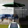 imageBest Choice Products 10ft Solar LED Offset Hanging Market Patio Umbrella for Backyard Poolside Lawn and Garden wEasy Tilt Adjustment Polyester Shade 8 Ribs  TanGreen
