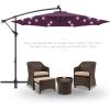 imageBest Choice Products 10ft Solar LED Offset Hanging Market Patio Umbrella for Backyard Poolside Lawn and Garden wEasy Tilt Adjustment Polyester Shade 8 Ribs  TanAmethyst Purple
