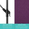 imageBest Choice Products 10ft Solar LED Offset Hanging Market Patio Umbrella for Backyard Poolside Lawn and Garden wEasy Tilt Adjustment Polyester Shade 8 Ribs  TanAmethyst Purple