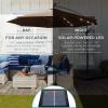 imageBest Choice Products 10ft Solar LED Offset Hanging Market Patio Umbrella for Backyard Poolside Lawn and Garden wEasy Tilt Adjustment Polyester Shade 8 Ribs  TanBrown