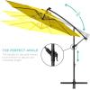 imageBest Choice Products 10ft Solar LED Offset Hanging Market Patio Umbrella for Backyard Poolside Lawn and Garden wEasy Tilt Adjustment Polyester Shade 8 Ribs  TanYellow