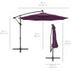 imageBest Choice Products 10ft Solar LED Offset Hanging Market Patio Umbrella for Backyard Poolside Lawn and Garden wEasy Tilt Adjustment Polyester Shade 8 Ribs  TanAmethyst Purple