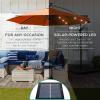 imageBest Choice Products 10ft Solar LED Offset Hanging Market Patio Umbrella for Backyard Poolside Lawn and Garden wEasy Tilt Adjustment Polyester Shade 8 Ribs  TanOrange