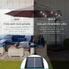 imageBest Choice Products 10ft Solar LED Offset Hanging Market Patio Umbrella for Backyard Poolside Lawn and Garden wEasy Tilt Adjustment Polyester Shade 8 Ribs  TanDeep Taupe