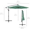 imageBest Choice Products 10ft Solar LED Offset Hanging Market Patio Umbrella for Backyard Poolside Lawn and Garden wEasy Tilt Adjustment Polyester Shade 8 Ribs  TanSeaglass