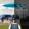 imageBest Choice Products 10ft Solar LED Offset Hanging Market Patio Umbrella for Backyard Poolside Lawn and Garden wEasy Tilt Adjustment Polyester Shade 8 Ribs  TanSky Blue