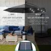 imageBest Choice Products 10ft Solar LED Offset Hanging Market Patio Umbrella for Backyard Poolside Lawn and Garden wEasy Tilt Adjustment Polyester Shade 8 Ribs  TanGray