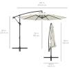 imageBest Choice Products 10ft Solar LED Offset Hanging Market Patio Umbrella for Backyard Poolside Lawn and Garden wEasy Tilt Adjustment Polyester Shade 8 Ribs  TanIvory