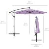 imageBest Choice Products 10ft Solar LED Offset Hanging Market Patio Umbrella for Backyard Poolside Lawn and Garden wEasy Tilt Adjustment Polyester Shade 8 Ribs  TanLavender
