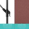 imageBest Choice Products 10ft Solar LED Offset Hanging Market Patio Umbrella for Backyard Poolside Lawn and Garden wEasy Tilt Adjustment Polyester Shade 8 Ribs  TanDeep Taupe
