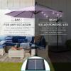imageBest Choice Products 10ft Solar LED Offset Hanging Market Patio Umbrella for Backyard Poolside Lawn and Garden wEasy Tilt Adjustment Polyester Shade 8 Ribs  TanLavender