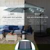 imageBest Choice Products 10ft Solar LED Offset Hanging Market Patio Umbrella for Backyard Poolside Lawn and Garden wEasy Tilt Adjustment Polyester Shade 8 Ribs  TanBaby Blue