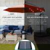 imageBest Choice Products 10ft Solar LED Offset Hanging Market Patio Umbrella for Backyard Poolside Lawn and Garden wEasy Tilt Adjustment Polyester Shade 8 Ribs  TanRust