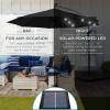 imageBest Choice Products 10ft Solar LED Offset Hanging Market Patio Umbrella for Backyard Poolside Lawn and Garden wEasy Tilt Adjustment Polyester Shade 8 Ribs  TanBlack