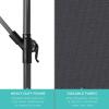 imageBest Choice Products 10ft Solar LED Offset Hanging Market Patio Umbrella for Backyard Poolside Lawn and Garden wEasy Tilt Adjustment Polyester Shade 8 Ribs  TanGray