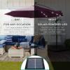 imageBest Choice Products 10ft Solar LED Offset Hanging Market Patio Umbrella for Backyard Poolside Lawn and Garden wEasy Tilt Adjustment Polyester Shade 8 Ribs  TanAmethyst Purple