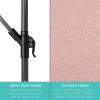 imageBest Choice Products 10ft Solar LED Offset Hanging Market Patio Umbrella for Backyard Poolside Lawn and Garden wEasy Tilt Adjustment Polyester Shade 8 Ribs  TanRose Quartz