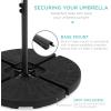 imageBest Choice Products 10ft Solar LED Offset Hanging Market Patio Umbrella for Backyard Poolside Lawn and Garden wEasy Tilt Adjustment Polyester Shade 8 Ribs  TanGray