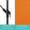 imageBest Choice Products 10ft Solar LED Offset Hanging Market Patio Umbrella for Backyard Poolside Lawn and Garden wEasy Tilt Adjustment Polyester Shade 8 Ribs  TanOrange