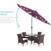 imageBest Choice Products 10ft Solar Polyester LED Lighted Patio Umbrella wTilt Adjustment and UVResistant Fabric  Striped BlackAmethyst Purple