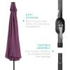 imageBest Choice Products 10ft Solar Polyester LED Lighted Patio Umbrella wTilt Adjustment and UVResistant Fabric  Striped BlackAmethyst Purple