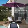 imageBest Choice Products 10ft Solar Polyester LED Lighted Patio Umbrella wTilt Adjustment and UVResistant Fabric  Striped BlackAmethyst Purple