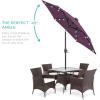 imageBest Choice Products 10ft Solar Polyester LED Lighted Patio Umbrella wTilt Adjustment and UVResistant Fabric  Striped BlackAmethyst Purple