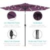 imageBest Choice Products 10ft Solar Polyester LED Lighted Patio Umbrella wTilt Adjustment and UVResistant Fabric  Striped BlackAmethyst Purple