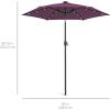 imageBest Choice Products 10ft Solar Polyester LED Lighted Patio Umbrella wTilt Adjustment and UVResistant Fabric  Striped BlackAmethyst Purple