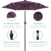 imageBest Choice Products 10ft Solar Polyester LED Lighted Patio Umbrella wTilt Adjustment and UVResistant Fabric  Striped BlackAmethyst Purple
