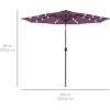 imageBest Choice Products 10ft Solar Polyester LED Lighted Patio Umbrella wTilt Adjustment and UVResistant Fabric  Striped BlackAmethyst Purple