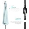 imageBest Choice Products 10ft Solar Polyester LED Lighted Patio Umbrella wTilt Adjustment and UVResistant Fabric  Striped BlackBaby Blue