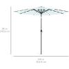 imageBest Choice Products 10ft Solar Polyester LED Lighted Patio Umbrella wTilt Adjustment and UVResistant Fabric  Striped BlackBaby Blue