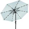 imageBest Choice Products 10ft Solar Polyester LED Lighted Patio Umbrella wTilt Adjustment and UVResistant Fabric  Striped BlackBaby Blue