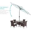 imageBest Choice Products 10ft Solar Polyester LED Lighted Patio Umbrella wTilt Adjustment and UVResistant Fabric  Striped BlackBaby Blue