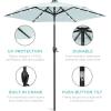 imageBest Choice Products 10ft Solar Polyester LED Lighted Patio Umbrella wTilt Adjustment and UVResistant Fabric  Striped BlackBaby Blue