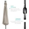 imageBest Choice Products 10ft Solar Polyester LED Lighted Patio Umbrella wTilt Adjustment and UVResistant Fabric  Striped BlackBeige