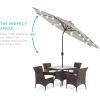 imageBest Choice Products 10ft Solar Polyester LED Lighted Patio Umbrella wTilt Adjustment and UVResistant Fabric  Striped BlackBeige