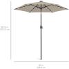 imageBest Choice Products 10ft Solar Polyester LED Lighted Patio Umbrella wTilt Adjustment and UVResistant Fabric  Striped BlackBeige