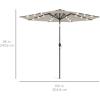 imageBest Choice Products 10ft Solar Polyester LED Lighted Patio Umbrella wTilt Adjustment and UVResistant Fabric  Striped BlackBeige