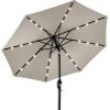 imageBest Choice Products 10ft Solar Polyester LED Lighted Patio Umbrella wTilt Adjustment and UVResistant Fabric  Striped BlackBeige