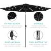 imageBest Choice Products 10ft Solar Polyester LED Lighted Patio Umbrella wTilt Adjustment and UVResistant Fabric  Striped BlackBlack