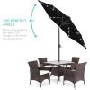 imageBest Choice Products 10ft Solar Polyester LED Lighted Patio Umbrella wTilt Adjustment and UVResistant Fabric  Striped BlackBlack