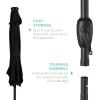 imageBest Choice Products 10ft Solar Polyester LED Lighted Patio Umbrella wTilt Adjustment and UVResistant Fabric  Striped BlackBlack