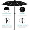 imageBest Choice Products 10ft Solar Polyester LED Lighted Patio Umbrella wTilt Adjustment and UVResistant Fabric  Striped BlackBlack