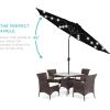 imageBest Choice Products 10ft Solar Polyester LED Lighted Patio Umbrella wTilt Adjustment and UVResistant Fabric  Striped BlackBlack