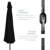 imageBest Choice Products 10ft Solar Polyester LED Lighted Patio Umbrella wTilt Adjustment and UVResistant Fabric  Striped BlackBlack