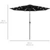 imageBest Choice Products 10ft Solar Polyester LED Lighted Patio Umbrella wTilt Adjustment and UVResistant Fabric  Striped BlackBlack