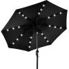 imageBest Choice Products 10ft Solar Polyester LED Lighted Patio Umbrella wTilt Adjustment and UVResistant Fabric  Striped BlackBlack